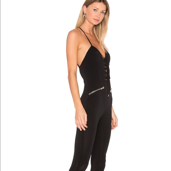 NBD Jette lace up jumpsuit